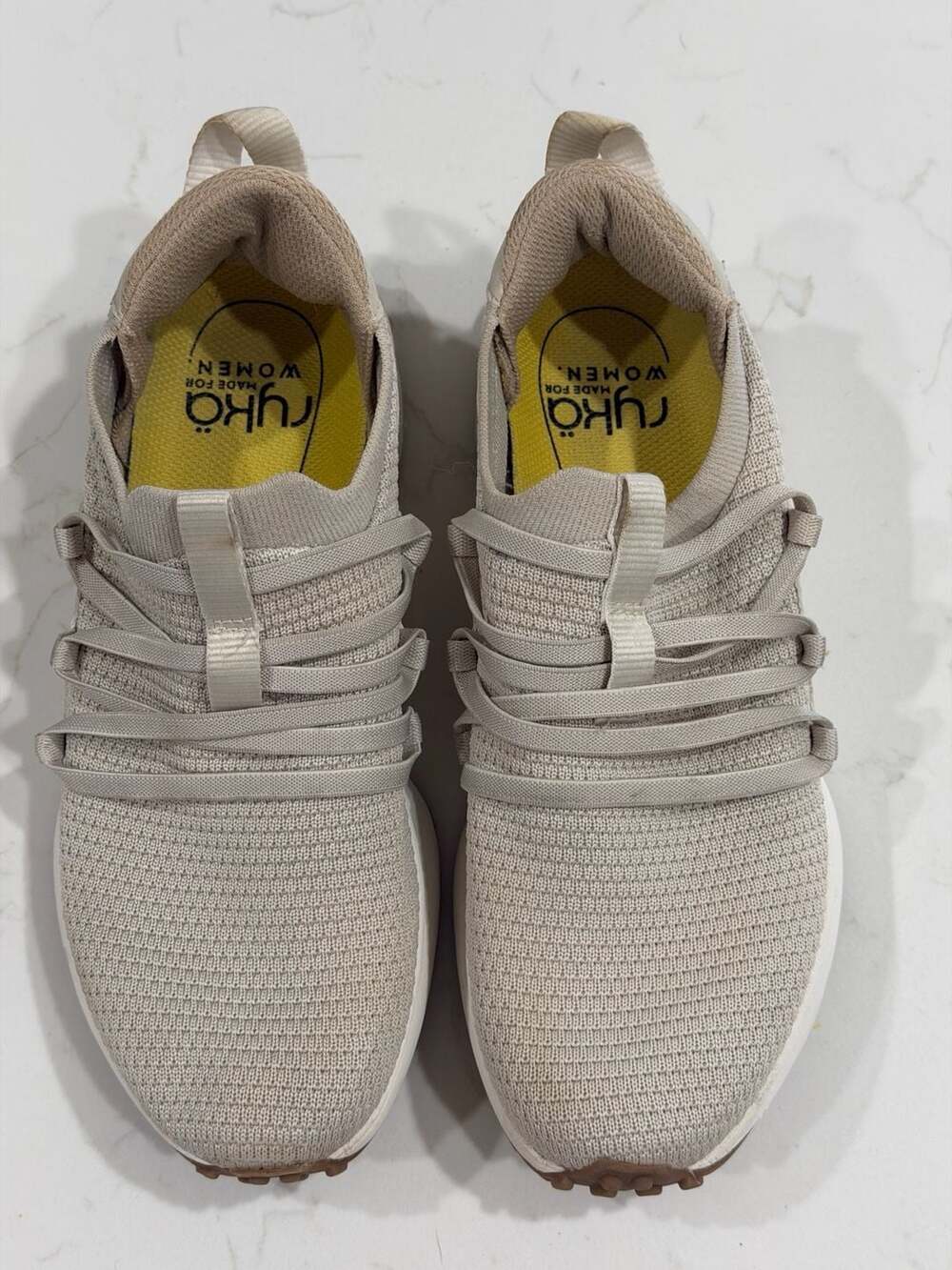 Ryka Jumpstart Lace Sneakers Women's 8.5W Beige Athletic Shoes